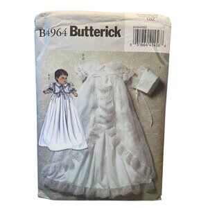 Butterick B4964 Infant Gown Coat Jacket Panties‎ Hat OSZ Vintage
